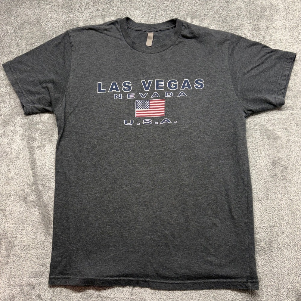 Next‎ Level Apparel T-Shirt Women Medium Gray Good Las Vegas Nevada USA Graphic